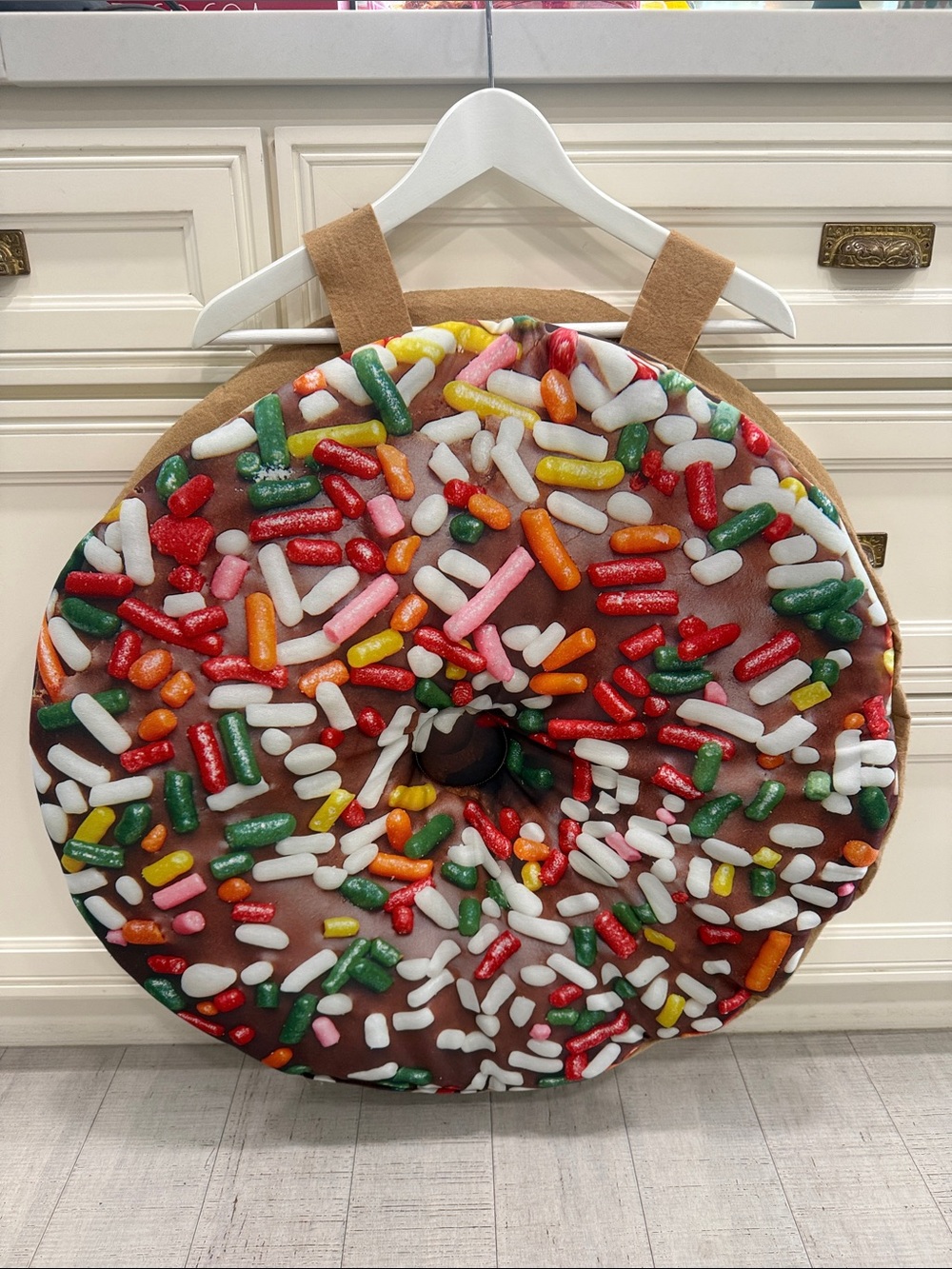 Chocolate Donut Halloween costume with Colorful Sprinkles
